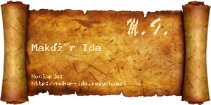 Makár Ida névjegykártya